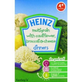 Bột ăn dặm Heinz dinner vị súp lơ bông cải phomai cho bé 4m+ 125g(Natural)